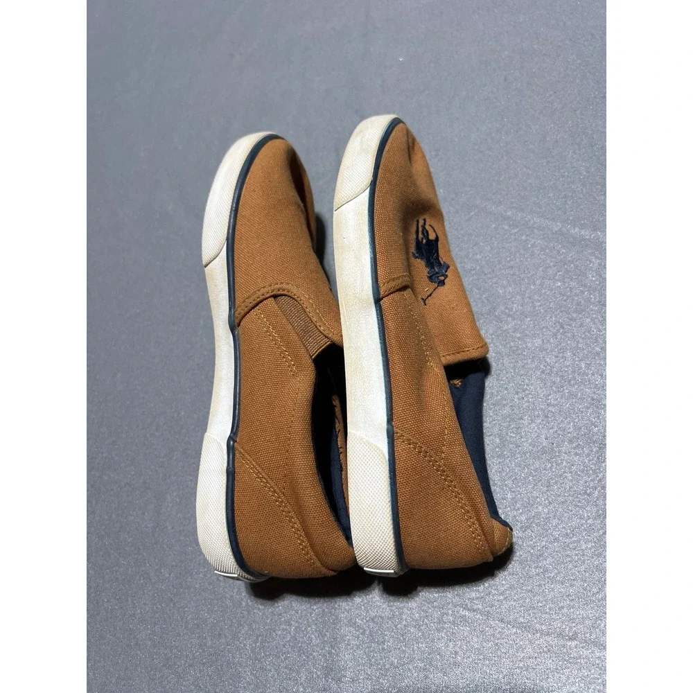 Polo Ralph Lauren Bal Harbour Mustard Yellow Canvas Slip On Sneakers Kids Size 2